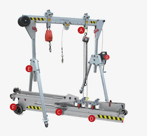 Grue portique mobile en aluminium légère et réglable en hauteur, capacité 500 kg - 1000 kg - Product Image 4