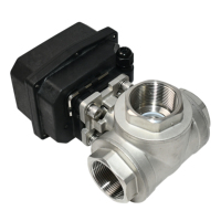 Vanne de régulation proportionnelle modulante Tonheflow 3 voies SS304 DN32 DN40 DN50 NPT, signal de commande 0-10V, DC12-24V AC24V