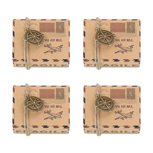 Caja de Regalo de Papel Kraft Estilo Europeo, Nueva, Vintage, para Dulces, Comida, Bodas - Product Image 3