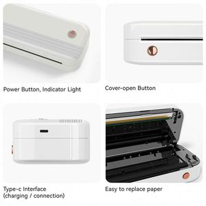 Imprimante thermique de poche mini A4 portable pas chère, certifiée CE/FCC, 203 DPI, pour photos et documents, en stock - Product Image 6