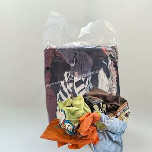 Trapos de camiseta reciclados de colores para uso industrial, alto contenido de algodón, gran absorción de aceite y agua, 5 kg, trapos de limpieza - Product Image 1