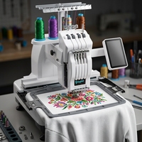Machine à broder plate informatisée Yinghe à tête unique et 4 aiguilles, nouvelle, multifonctionnelle pour usage domestique
