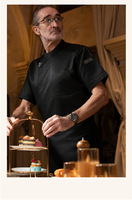 Veste de chef en soie tricotée glacée à manches courtes, respirante et rafraîchissante, uniforme de cuisine pour boulanger, pâtissier, hôtel, accessoires de restauration