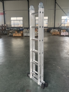 <span class=keywords><strong>Escalera</strong></span> de <span class=keywords><strong>dos</strong></span> secciones ajustable, tipo A y recta, de aluminio, multiusos, con diseño de bisagra - Product Image 2