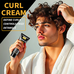 La crème de bouclage pour hommes hydrate augmente la brillance et combat les frisottis avec la crème de bouclage au beurre de karité et à l'huile de jojoba - Product Image 3