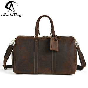 AndoBag Genuine Cow Leather Retro Handbag for <b>Men</b> Man Large Capacity Travel Duffel <b>Shoulder</b> <b>Bag</b> Outdoors Leisure Fitness <b>Bags</b> - Product Image 1