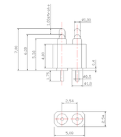 Connecteur Pogo Pin de type enfichable en laiton de précision à 2 broches de 7,5 mm pour PCB 12V 1,5A plaqué or