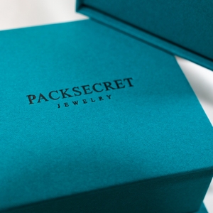 PackSecret New Arrival Custom <b>Black</b> Logo Magnetic Closure Square Jewelry <b>Box</b> Blue Paper Book Style Magnet <b>Box</b> With Foam Insert - Product Image 6