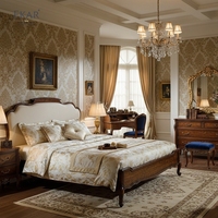Cama de Lujo EKAR Buckingham Serenity |   Mueble de Madera de Burl Estilo Inglés con Estructura Tapizada |