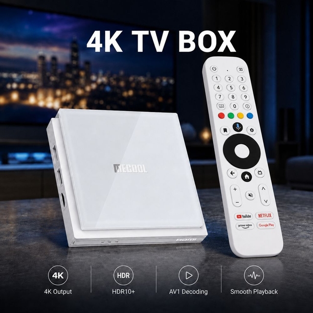 MECOOL KM2 Plus Deluxe Smart 4K Android 11 TV Box Quad Core Processor 4GB DDR4 & 32GB EMMC WiFi Set-Top Box