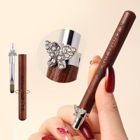 Lot de 12 pinceaux à ongles détachables en bois de santal, marque privée, vente en gros, poils en nylon haute élasticité, pour gel et peinture