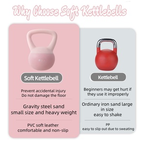 Kettlebell in PVC Morbido Colorato Riempito di Sabbia 4kg 5kg 6kg Attrezzatura per Allenamento di Forza e Bodybuilding Femminile - Product Image 6