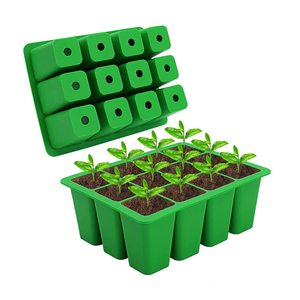 Bandeja de silicona reutilizable para germinación de semillas, para propagación de plantas, para semillas de vegetales y hierbas, con tapas - Product Image 2