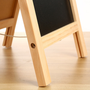 <span class=keywords><strong>Tableau</strong></span> <span class=keywords><strong>noir</strong></span> double face en bois sur support en A pour table, restaurant, mariage, entreprise - Product Image 5