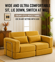 Ensemble de canapé-lit modulaire en velours Tofu Block, éponge compressée sous vide, amovible, lavable, convertible, sectionnel, pour salon, hôtel