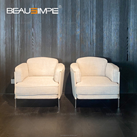Fauteuil chaise longue en tissu de luxe minimaliste moderne Shelley pour hôtel, salon, chambre, appartement, villa