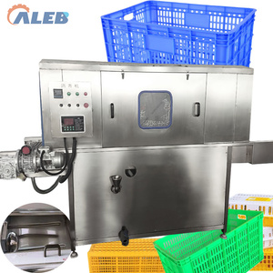 Laveuse sécheuse de grande capacité pour bacs et paniers en plastique, avec convoyeur, pour le recyclage de l'eau, pour chariots de marché et bacs à déchets - Product Image 1