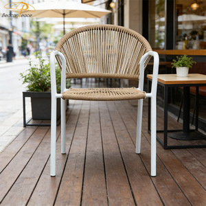 Popular barato al aire libre Patio sillas aluminio blanco marco apilable monobloque ratán <span class=keywords><strong>jardín</strong></span> comedor sillas - Product Image 2