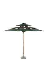 Parasol de terrasse double haut de gamme avec mât central en aluminium, voile en polyester, résistant au vent, commande par interrupteur standard, vente en gros