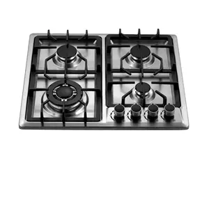 Stainless steel 4 aluminum burner 58cm built in stove gas cooker