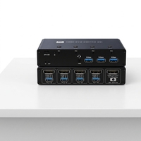 Hardrock Professional 4x1, USB 3.0 Hub'lı 2.1 KVM Anahtarlayıcı, 8K60Hz Desteği, PC Klavye/Fare Paylaşımı, Metal Tak ve Çalıştır