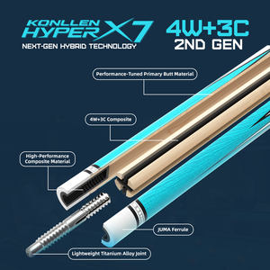 Taco <span class=keywords><strong>de</strong></span> <span class=keywords><strong>Billar</strong></span> KONLLEN AK-05F <span class=keywords><strong>de</strong></span> Fibra <span class=keywords><strong>de</strong></span> Carbono, 11.5/12.5mm, Unión Radial <span class=keywords><strong>de</strong></span> 3/8 *8, Taco <span class=keywords><strong>de</strong></span> <span class=keywords><strong>Billar</strong></span> <span class=keywords><strong>de</strong></span> 1/2 - Product Image 6