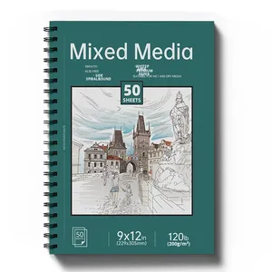 Hỗn hợp phương tiện truyền thông xoắn ốc ràng buộc bút chì giấy khuyến mãi nghệ thuật Studio bán buôn trống Sketchbook - Product Image 3