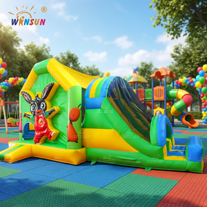 Winsun ปราสาทกระโดดพร้อมสไลเดอร์เป่าลม, ปราสาทเป่าลมสีเขียว - Product Image 1