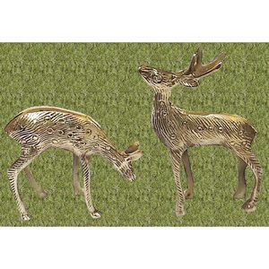 PARIJAT HANDICRAFT Golden-Deer-Estatua Rústica Lodge Esculturas Wildlife Animal Deer Estatua Coleccionable Bosque Figuritas Cabina - Product Image 6