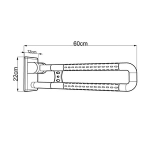 Barre d'appui pliante en forme de U, capacité de charge de 150 kg, traitement antidérapant, équipement de sécurité pour salle de bain - Product Image 3