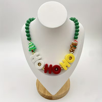 Collier de perles sportif pour femme, thème Noël, comme article de décoration de Noël