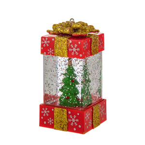 YUELIAN Caja de Regalo de Navidad con Forma de LED, Luz de Agua con Destellos Giratorios, Linterna Brillante de Papá Noel y Muñeco de Nieve, Adorno Navideño de Mesa - Product Image 6