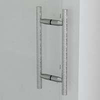 Porte de douche coulissante sans cadre en acier inoxydable poli 60 x 76, verre trempé transparent - Design moderne pour salle de bain, hôtel, écologique, facile à installer