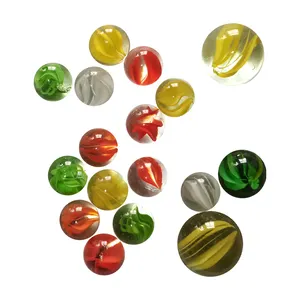 彩色16毫米25毫米玻璃球弹珠儿童溜溜球玻璃珠幼儿园夹弹珠游戏玩具