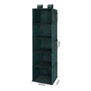 Side Mesh Pockets Large Capacity Hanging <b>Storage</b> for <b>Shoes</b> Clothing <b>Wardrobe</b> Organizer Foldable Closet Organizer with 5 Shelves - Product Image 3
