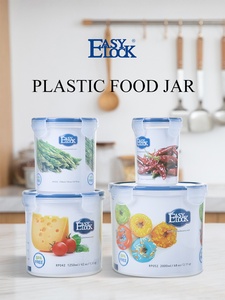 シリアルシリンダー蓋付き容器箱キッチンボトル用透明気密プラスチック瓶セット - Product Image 5