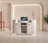 Comptoir de réception de bureau commercial moderne personnalisé de haute qualité et élégant avec tiroirs pour salon de beauté, bar à domicile, hôtel, hôpital, bureau