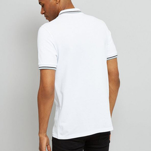 Vestir de Bangladesh <span class=keywords><strong>a</strong></span> <span class=keywords><strong>granel</strong></span>, nuevo modelo, camisetas para hombres, polo básico de bambú con borde de contraste blanco - Product Image 3