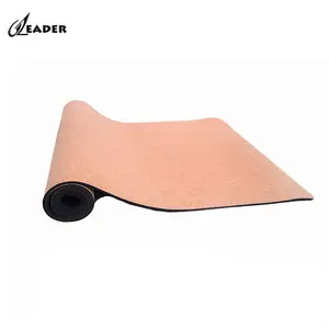 High Density 3/4/5mm Plain Natural Rubber Cork Yoga Mats sublimation yoga mat