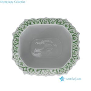 <span class=keywords><strong>Maceta</strong></span> Octogonal de Cerámica con Diseño Floral en Rosa, Verde y Blanco, RZKR61-B / RZKR62-B, para Bonsái - Product Image 6