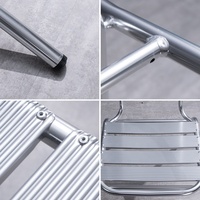 Chaise empilable en aluminium d'extérieur - Imperméable, durable, légère, portable, design moderne pour café, jardin, école, restaurant, événements