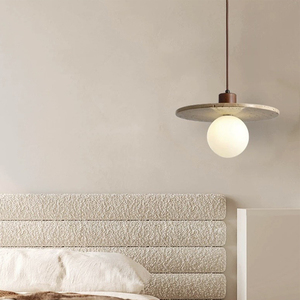 Lustre suspendu LED de conception nouvelle, fabriqué sur mesure, en fer et en verre, style moderne, décoration intérieure, hôtel, crème - Product Image 4