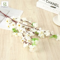 Vente en gros pas cher prix fleurs artificielles en soie fleur de cerisier branche fleurs rose clair pour mariage décoration de la maison