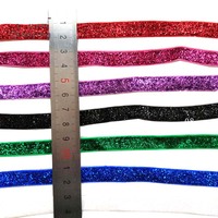 WL001 Shuman Meilleure vente Ruban élastique tissé en polyester brillant effet velours et paillettes, 1cm 1.5cm 2cm, Accessoires vestimentaires, Ruban large