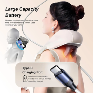 Precio barato de fábrica masajeador de cuello y espalda con calor masajeador de cuello portátil chal para aliviar el dolor muscular - Product Image 3