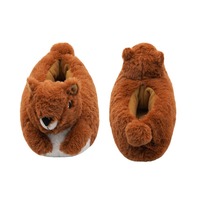 Pantoufles personnalisées en peluche d'écureuil, vente en gros, pantoufles en peluche personnalisées avec logo pour chambre à coucher, pantoufles d'écureuil en peluche sur mesure