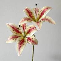 Flor Artificial Realista de Lirio de Doble Cabeza, PVC, Moderna, para Decoración de Bodas, Hoteles, Hogares, Fiestas y Eventos, Impresa en 3D
