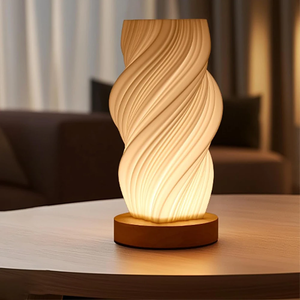 LED 3D Vase Night <b>Light</b> USB Rechargeable Wooden Base Table Lamp Warm <b>Light</b> Adjustable for Indoor Bedroom Decoration Bedside Lamp - Product Image 1