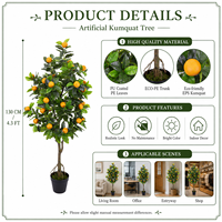 Arbre d'oranger artificiel 4,2 pieds en PE, écologique, ignifuge, anti-UV, décoration intérieure et extérieure, moderne, OEM ODM
