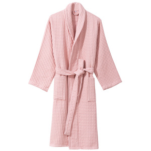100% Cotton Four Seasons Extended Honeycomb <strong>Waffle</strong> Soft Bathrobe Sleep <strong>Robe</strong> For Home Wear Men And Women Hotel B&amp;B - Product Image 2